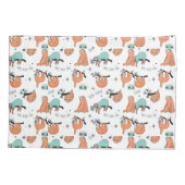 かわいい怠惰パターン 枕カバー (裏面-左)