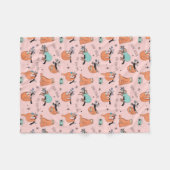 かわいい怠惰 フリースブランケット (正面(横))