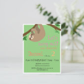 かわいい怠惰、誕生日のパーティの招待状 招待状 (スタンド正面)