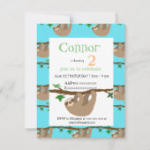 かわいい怠惰、誕生日のパーティの招待状 招待状 (正面)