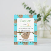 かわいい怠惰、誕生日のパーティの招待状 招待状 (スタンド正面)