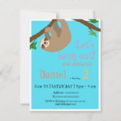 かわいい怠惰、誕生日のパーティの招待状 招待状 (正面)