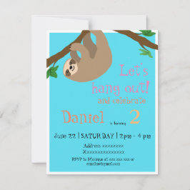 かわいい怠惰、誕生日のパーティの招待状 招待状