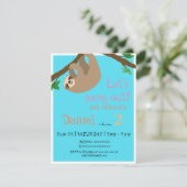 かわいい怠惰、誕生日のパーティの招待状 招待状 (スタンド正面)