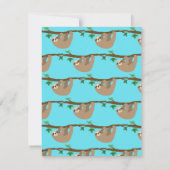 かわいい怠惰、誕生日のパーティの招待状 招待状 (裏面)