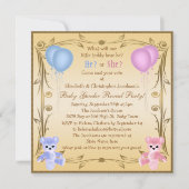 かわいい性はテディー・ベアを明らかにします 招待状 (正面)