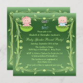 かわいい性別発表の赤ちゃんたち - エダマメの鞘の中 招待状 (正面/裏面)