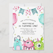 かわいい怪物キッドの誕生日パーティー 招待状 (正面)