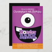 かわいい怪物バッシュバースデーパーティ招待状 招待状 (正面/裏面)
