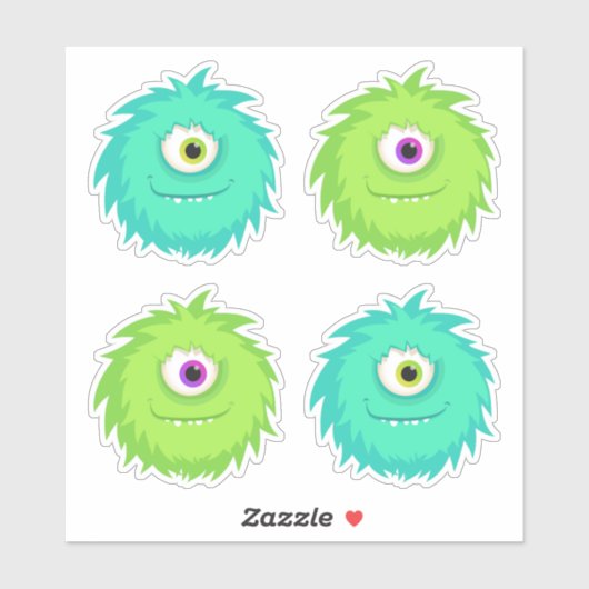 かわいい怪物（毛皮） シール (シート)