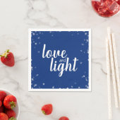 かわいい恋とライトスターズハヌッカスノーウィーホリデー スタンダードカクテルナプキン (インサイチュ)