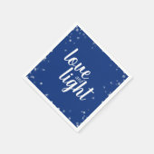 かわいい恋とライトスターズハヌッカスノーウィーホリデー スタンダードカクテルナプキン (角)