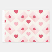 かわいい恋のハート ラッピングペーパーシート (正面2)