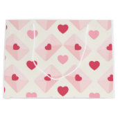 かわいい恋のハート ラージペーパーバッグ (正面)