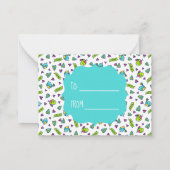 かわいい恋の鳥バレンタインデーカスタムのフォトカード ノートカード (裏面)