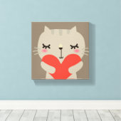 かわいい恋をしたウサギ キャンバスプリント (インサイチュ (ウッドフロア))