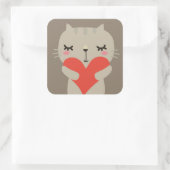 かわいい恋をしたウサギ スクエアシール (バッグ)