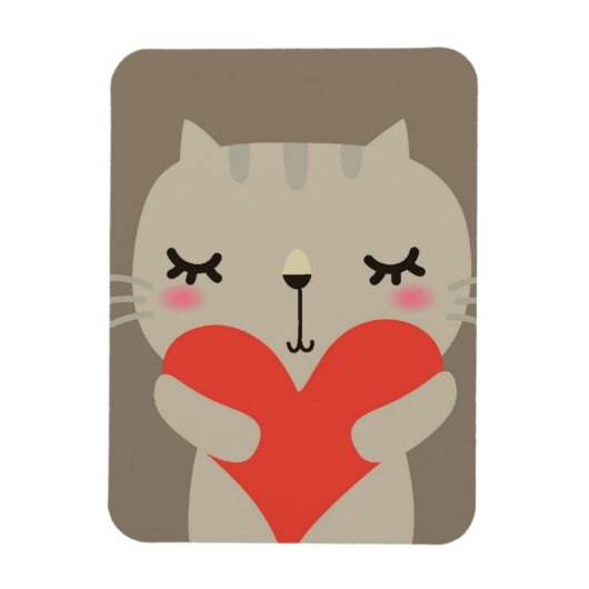 かわいい恋をしたウサギ マグネット (縦)