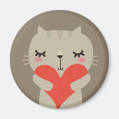 かわいい恋をしたウサギ マグネット (正面)