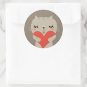 かわいい恋をしたウサギ ラウンドシール (バッグ)