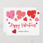 かわいい恋ハートバレンタイン ポストカード (正面/裏面)