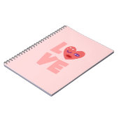 かわいい恋ハートピンク色の漫画のパターン ノートブック (左側)