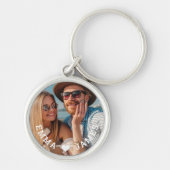 かわいい恋ハートフォトカップルの名パーソナライズされた前 キーホルダー (正面)