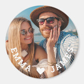 かわいい恋ハートフォトカップルの名パーソナライズされた前 マグネット (正面)