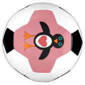 かわいい恋ハートペンギンサッカーボール サッカーボール (回転)