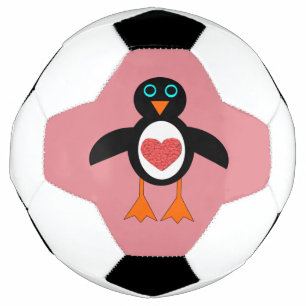 かわいい恋ハートペンギンサッカーボール サッカーボール