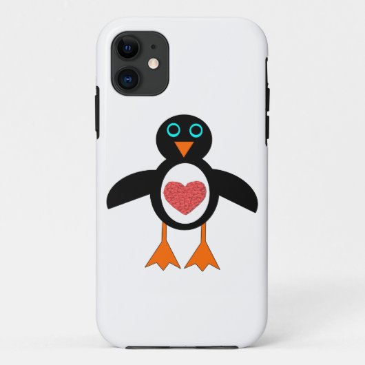 かわいい恋ハートペンギンiPhoneケース Case-Mate iPhoneケース (裏面)