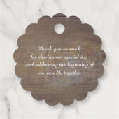 かわいい恋ハート素朴文字結婚の感謝 フェイバータグ (裏面)