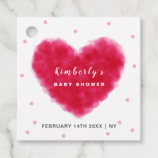 かわいい恋人のバレンタインの赤ちゃんシャワー フェイバータグ (正面)