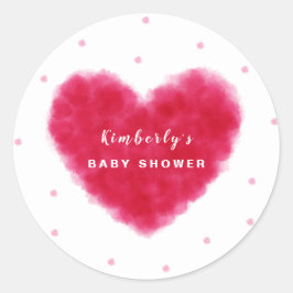 かわいい恋人のバレンタインの赤ちゃんシャワー ラウンドシール