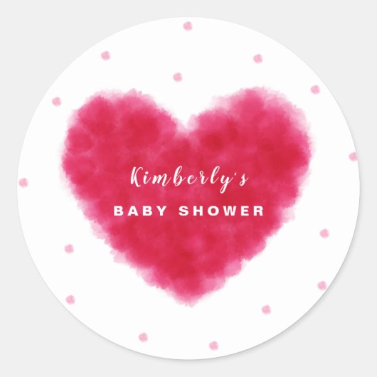 かわいい恋人のバレンタインの赤ちゃんシャワー ラウンドシール (正面)