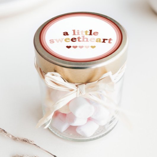 かわいい恋人のバレンタインの赤ちゃんシャワー ラウンドシール