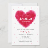 かわいい恋人のバレンタインの赤ちゃんシャワー 招待状 (正面)