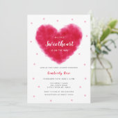かわいい恋人のバレンタインの赤ちゃんシャワー 招待状 (スタンド正面)