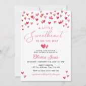 かわいい恋人のバレンタインの赤ちゃんシャワー 招待状 (正面)