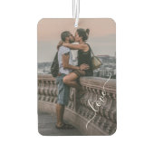 かわいい恋人カップル写真シンプルラブ引用文文字 カーエアーフレッシュナー (裏面)