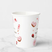 かわいい恋人ドーナツバレンタインベビーシャワー 紙コップ (左)