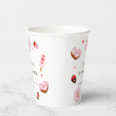 かわいい恋人ドーナツバレンタインベビーシャワー 紙コップ (右)