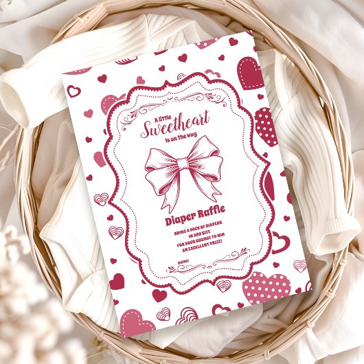 かわいい恋人バレンタインデイおむつラッフル エンクロージャーカード