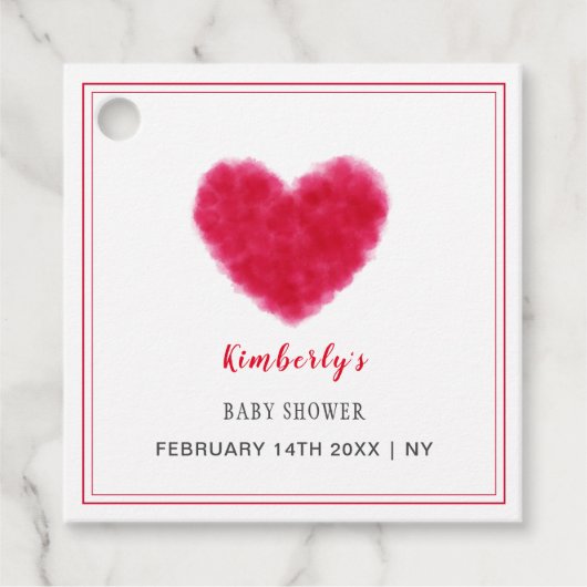 かわいい恋人フレームバレンタイン赤ちゃんシャワー フェイバータグ (正面)