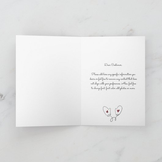 かわいい恋人（彼氏または彼女）の名前 メリークリスマス シーズンカード (内部)