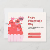 かわいい恋赤いハートロマンチックなキッズクラスバレンタイン シーズンカード (正面)