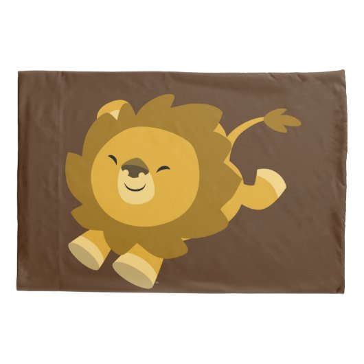 かわいい恍惚とした漫画ライオン 枕カバー (裏面)