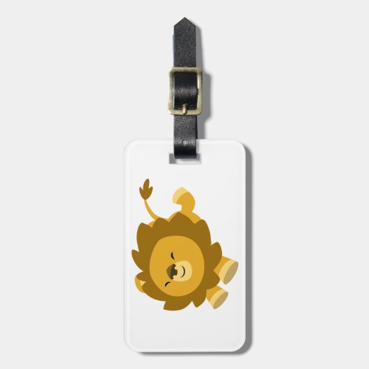 かわいい恍惚な漫画ライオンのラゲッジタグ ラゲッジタグ (正面縦)