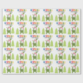 かわいい恐パーソナライズされた竜のクリスマス ラッピングペーパー (フラット)