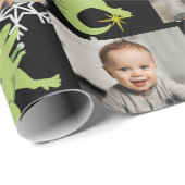 かわいい恐パーソナライズされた竜サンタメリークリスマス ラッピングペーパー (ロールコーナー)